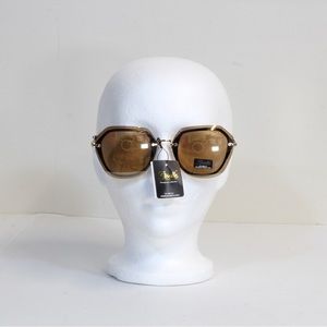 Giselle Contemporary Collection Hexagonal Amber Lens Sunglasses NWT